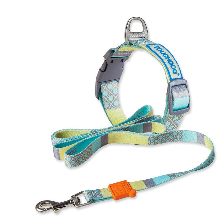 KFX-4183613 Nylon Heat Transfer Dog Harness with Leash and Chest Back Collar for Outdoor Walking