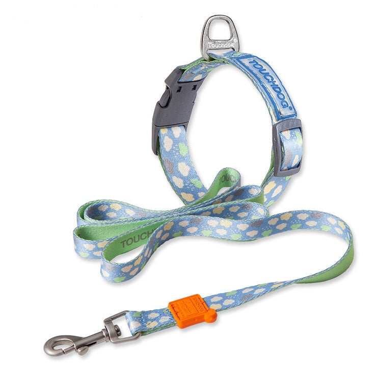 KFX-4183613 Nylon Heat Transfer Dog Harness with Leash and Chest Back Collar for Outdoor Walking