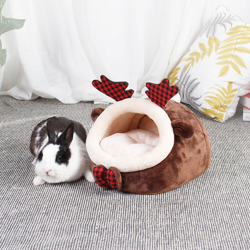 KFX-4183869 Cozy Flannel Pet Bed for Small Animals - Ideal for Guinea Pigs, Ferrets, Hamsters, and More
