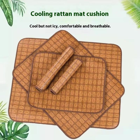 KFX-4185661 Summer Pet Cooling Mat for Dogs - Rattan Fiber, Available in Multiple Sizes