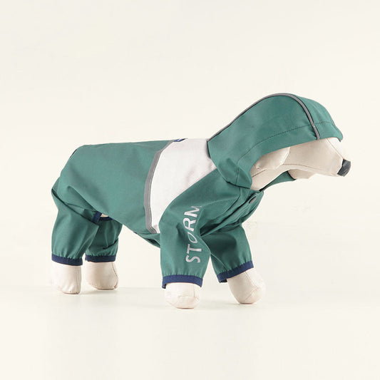KFX-4186173 Trendy Waterproof Raincoat for Dogs - Casual Pet Clothing in Red, Green, Gray, Sizes S-XXL