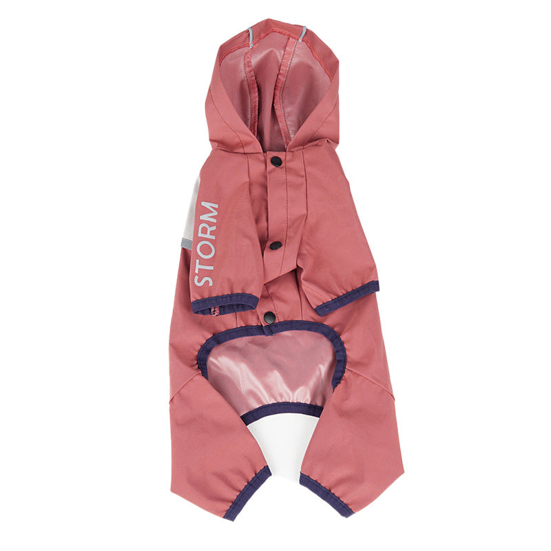KFX-4186173 Trendy Waterproof Raincoat for Dogs - Casual Pet Clothing in Red, Green, Gray, Sizes S-XXL