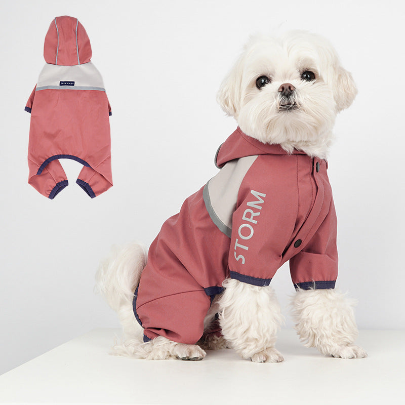 KFX-4186173 Trendy Waterproof Raincoat for Dogs - Casual Pet Clothing in Red, Green, Gray, Sizes S-XXL