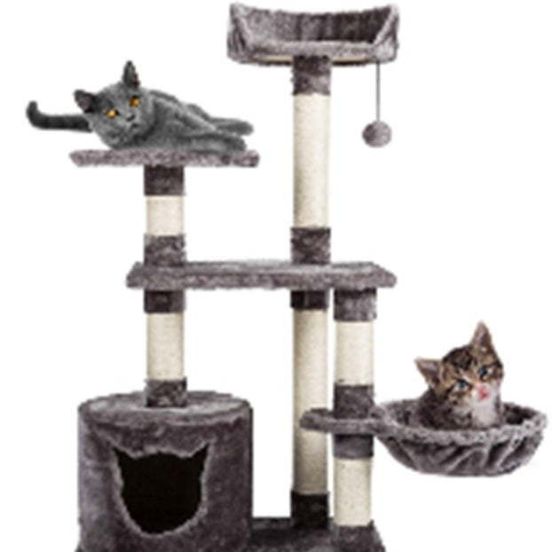 KFX-4187069 Light Gray Cat Tower with Integrated Design for Space Efficiency