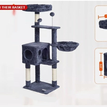 KFX-4187069 Light Gray Cat Tower with Integrated Design for Space Efficiency