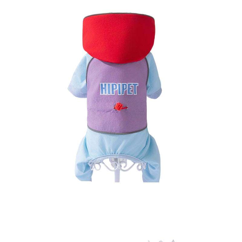 KFX-4188349 Waterproof 4-Leg Dog Jumpsuit with Hood for Outdoor Adventures