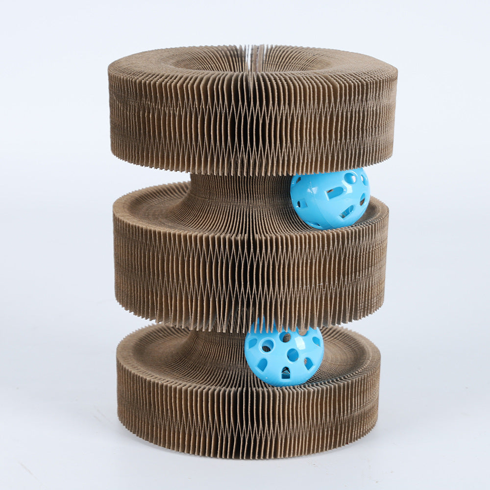 KFX-4189757 Changeable Magnetic Cat Scratch Board with Corrugated Paper and Trackball Features
