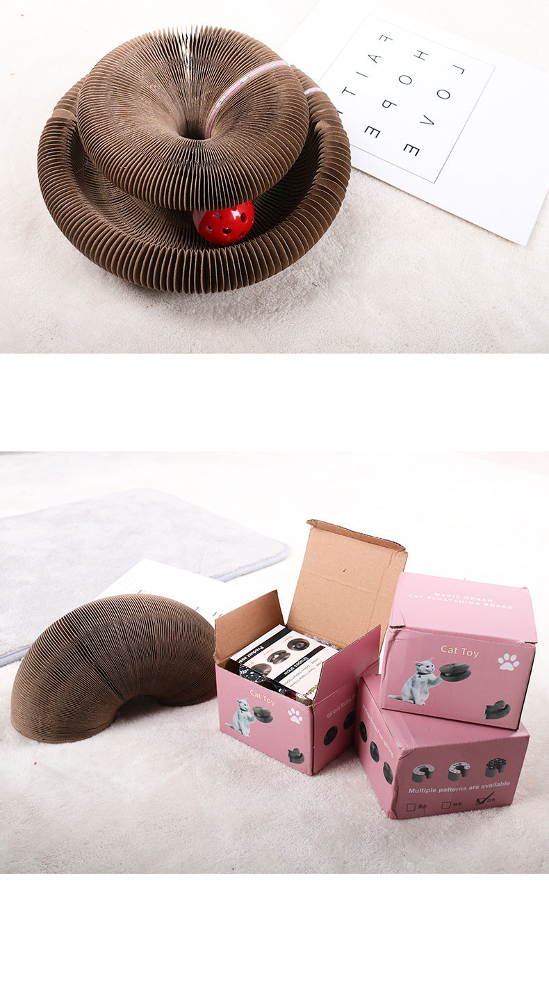 KFX-4189757 Changeable Magnetic Cat Scratch Board with Corrugated Paper and Trackball Features