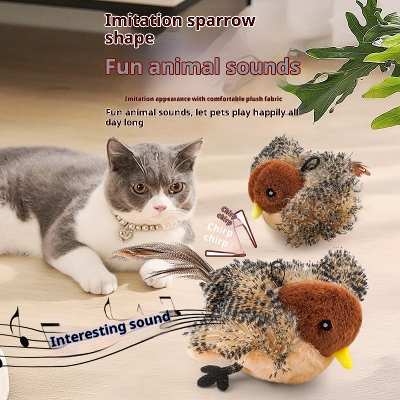 KFX-4191037 Inductive Magpie Self-Entertaining Plush Cat Toy - Flapping Options Available