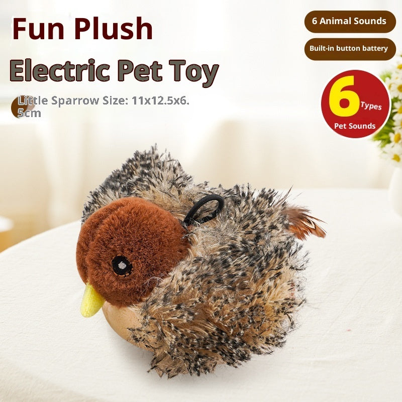 KFX-4191037 Inductive Magpie Self-Entertaining Plush Cat Toy - Flapping Options Available