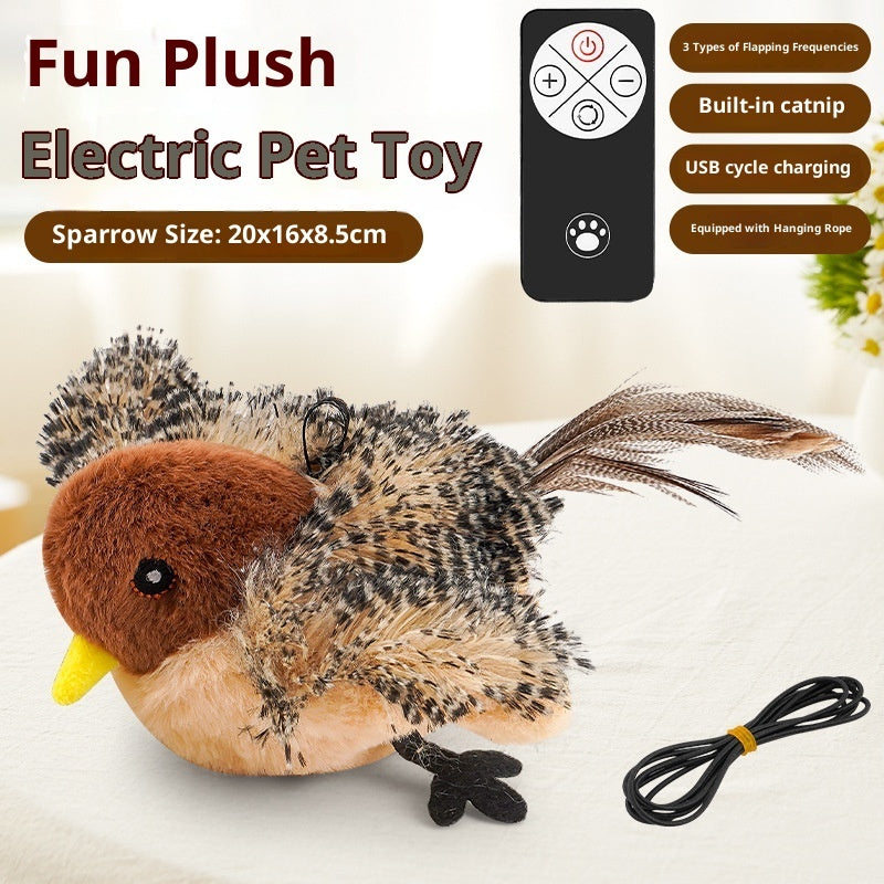 KFX-4191037 Inductive Magpie Self-Entertaining Plush Cat Toy - Flapping Options Available