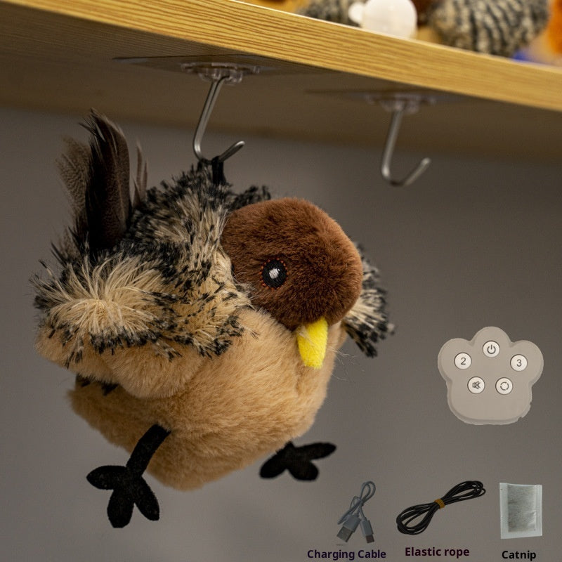 KFX-4191037 Inductive Magpie Self-Entertaining Plush Cat Toy - Flapping Options Available
