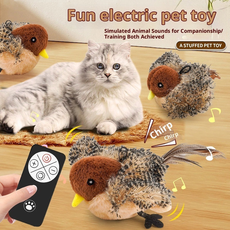 KFX-4191037 Inductive Magpie Self-Entertaining Plush Cat Toy - Flapping Options Available