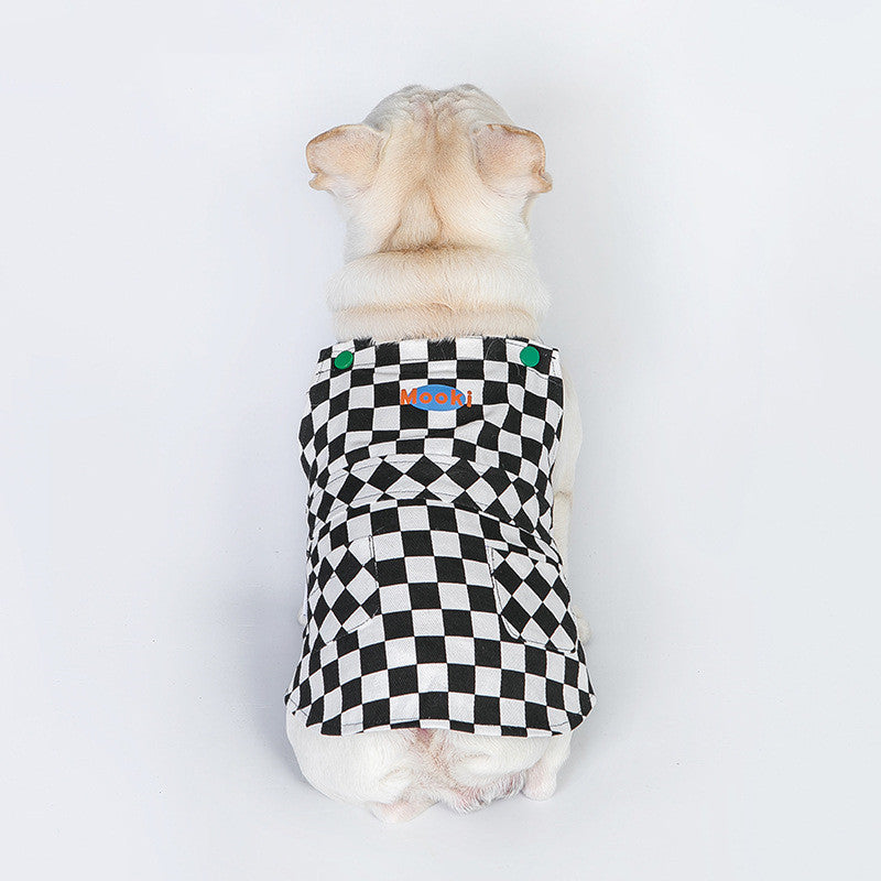 KFX-4191933 Thin Cotton Dog Vest in Black and White - Stylish Bib Suit for Dogs, Available in Multiple Sizes