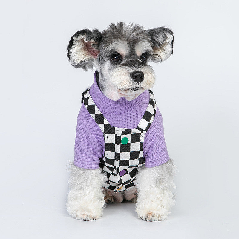 KFX-4191933 Thin Cotton Dog Vest in Black and White - Stylish Bib Suit for Dogs, Available in Multiple Sizes