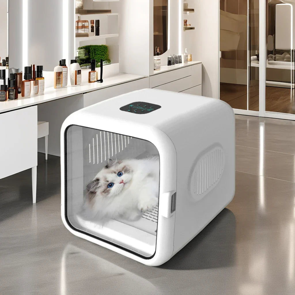 KFX-419283 Automatic Pet Drying Box for Dogs and Cats - Silent Hair Dryer with Efficient Blower