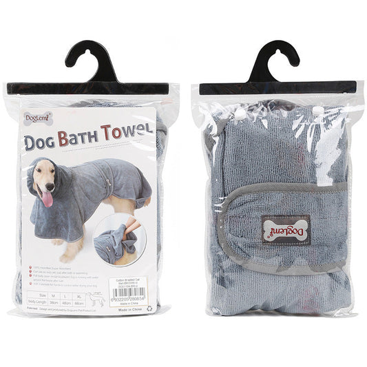 KFX-4193725 Cotton Terry Cloth Pet Bathrobe - Highly Absorbent Dog Towel for All Breeds