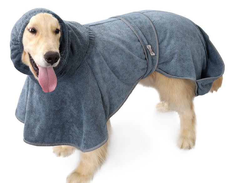 KFX-4193725 Cotton Terry Cloth Pet Bathrobe - Highly Absorbent Dog Towel for All Breeds