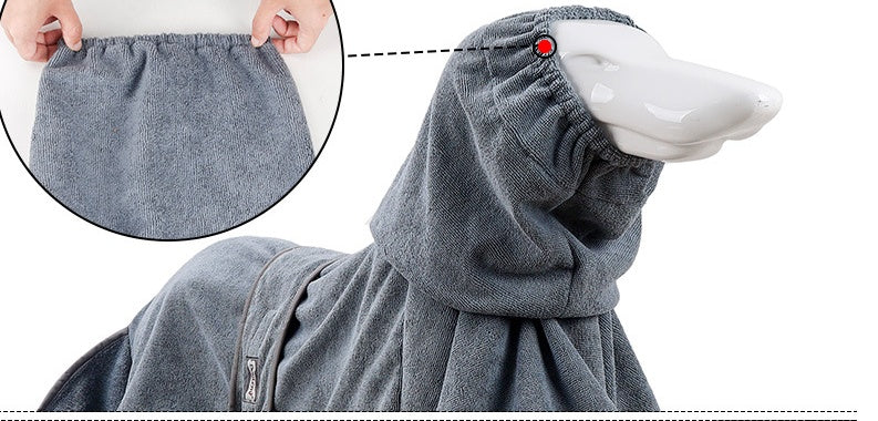 KFX-4193725 Cotton Terry Cloth Pet Bathrobe - Highly Absorbent Dog Towel for All Breeds