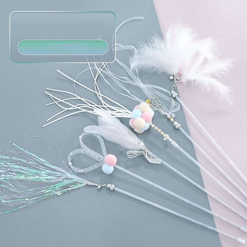 KFX-4194365 Colorful Self-Healing Cat Feather Stick Set for Interactive Play and Entertainment