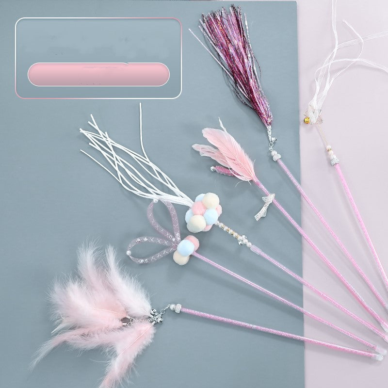 KFX-4194365 Colorful Self-Healing Cat Feather Stick Set for Interactive Play and Entertainment