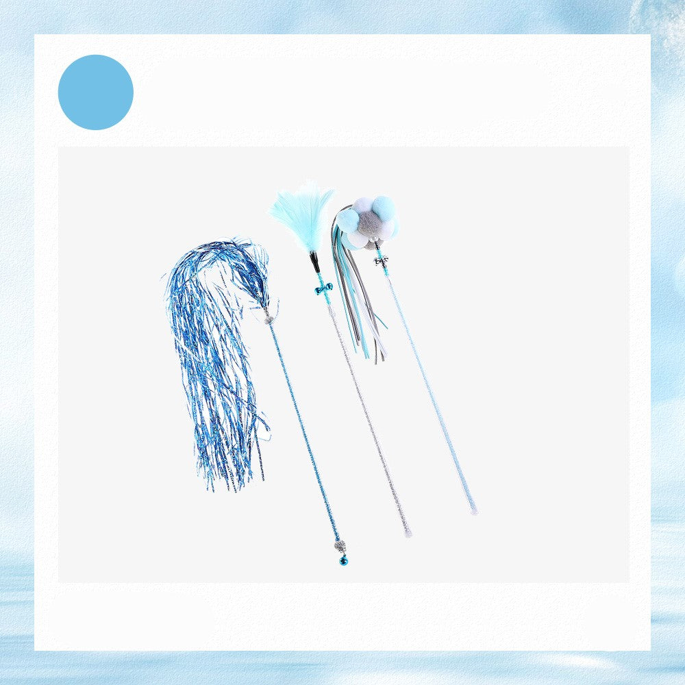 KFX-4194365 Colorful Self-Healing Cat Feather Stick Set for Interactive Play and Entertainment