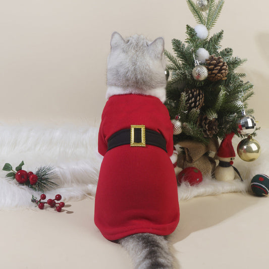 KFX-4195133 Cozy Red Christmas Pet Apparel for Cats and Dogs in Multiple Sizes