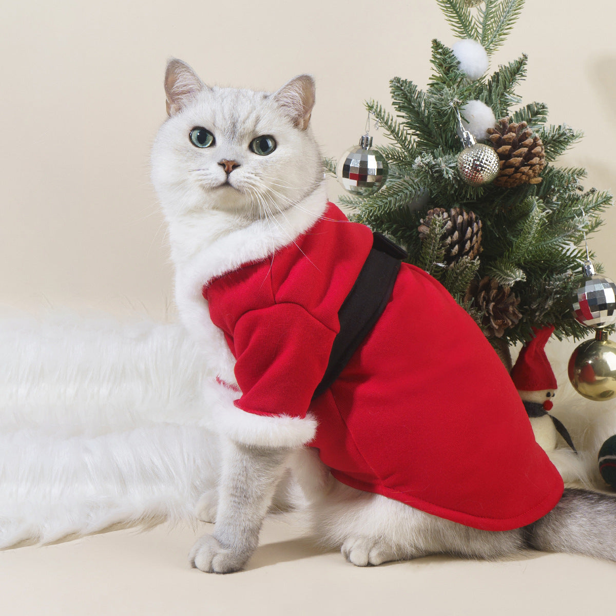 KFX-4195133 Cozy Red Christmas Pet Apparel for Cats and Dogs in Multiple Sizes