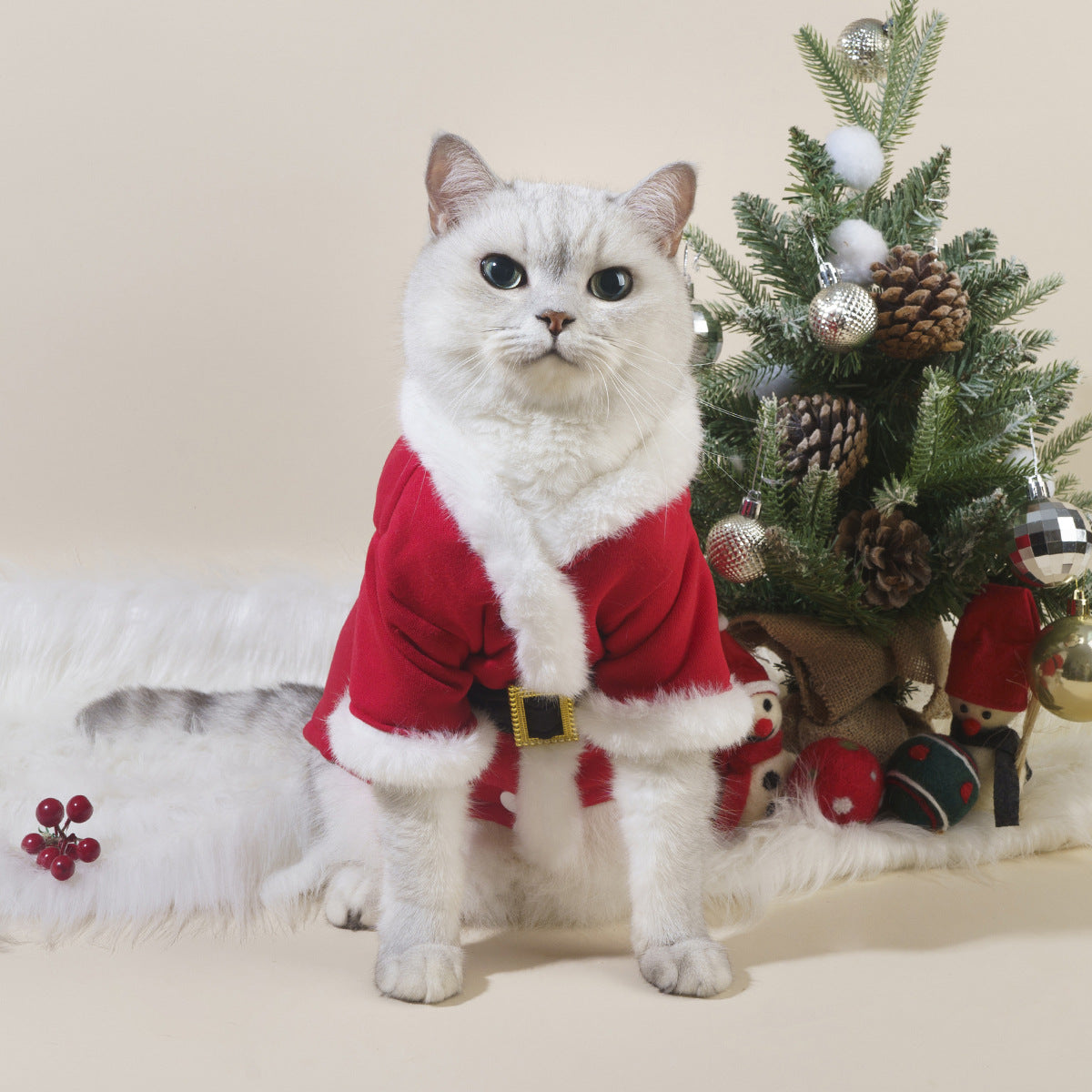 KFX-4195133 Cozy Red Christmas Pet Apparel for Cats and Dogs in Multiple Sizes