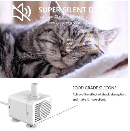 KFX-4195389 Automatic Pet Drinking Fountain Pump with Adjustable Water Flow and Low Noise Operation