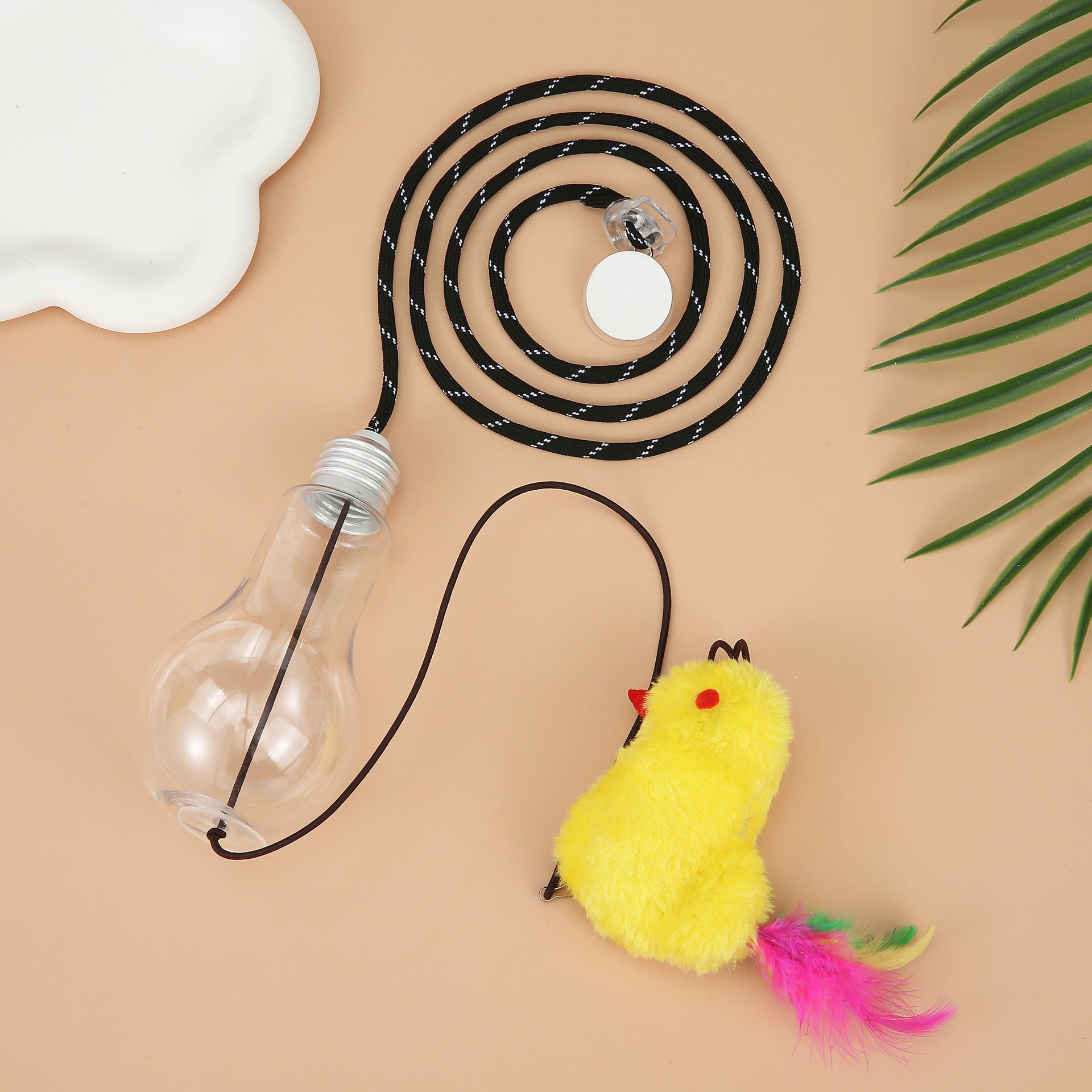 KFX-4196797 Interactive Cat Toy with Sound Response and Treat Dispenser - Automatic Swinging Teaser for Playful Cats