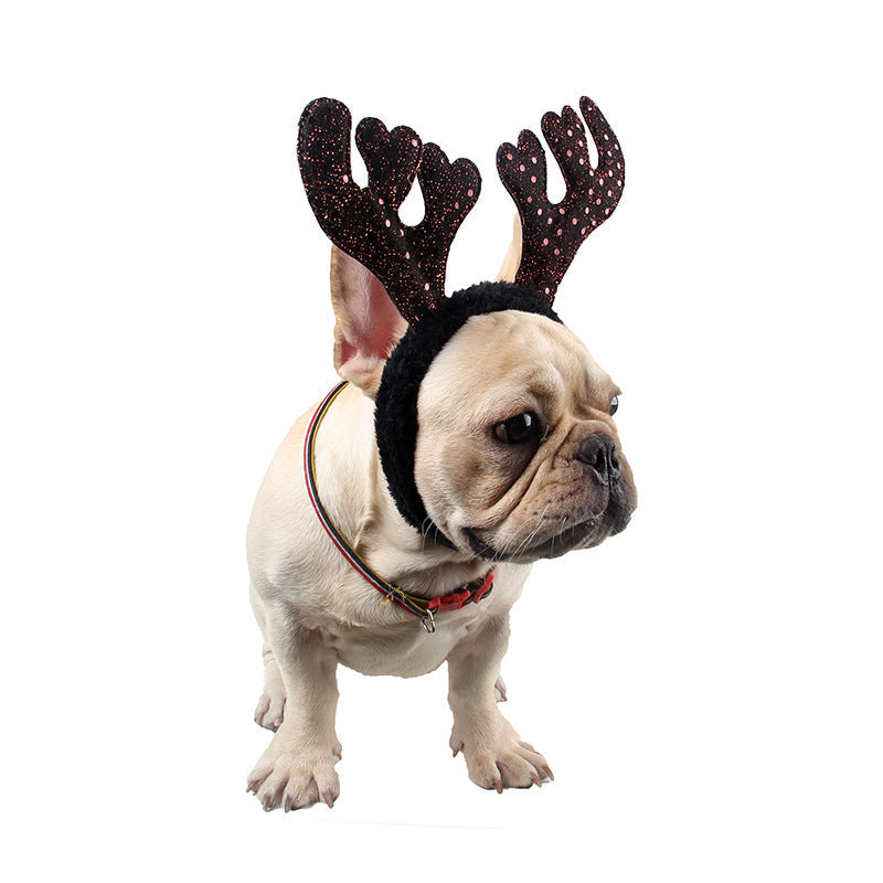 KFX-4196925 Shiny Plush Antler Hairpin in Brown and Red for Stylish Decoration