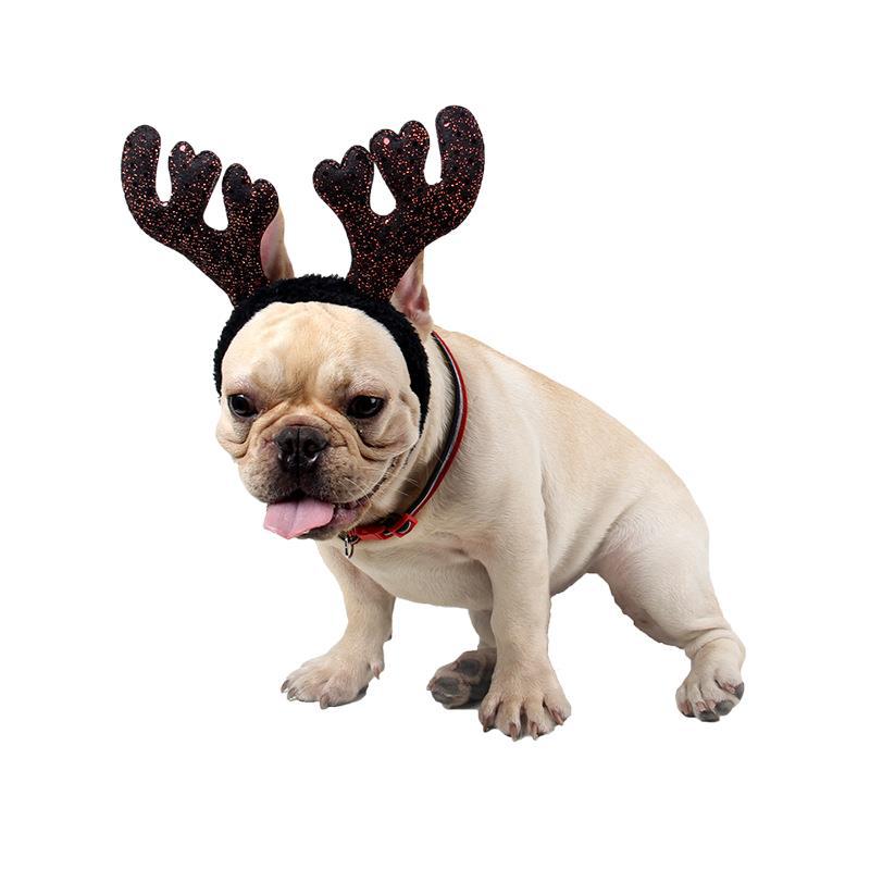KFX-4196925 Shiny Plush Antler Hairpin in Brown and Red for Stylish Decoration