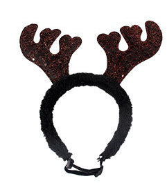 KFX-4196925 Shiny Plush Antler Hairpin in Brown and Red for Stylish Decoration