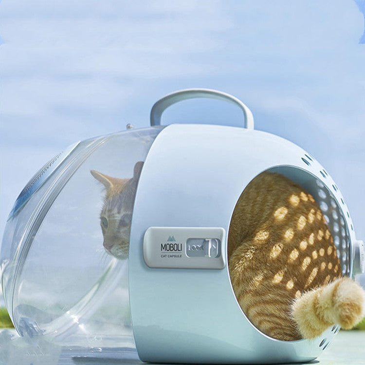 KFX-4198973 Portable Transparent Space Capsule Cat Carry Bag for Cats and Small Pets, 47cm X 31.5cm X 31cm