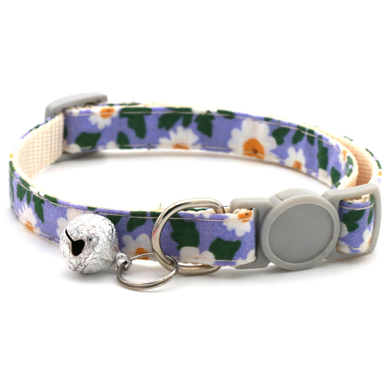 KFX-4202685 Floral Nylon Pet Triangular Scarf Collar - Adjustable for Small Pets