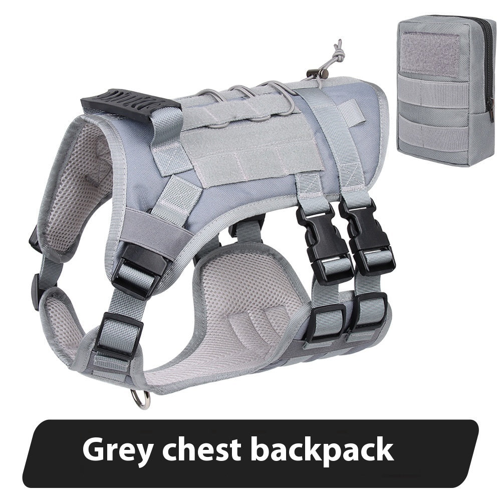 KFX-4204349 Large Tactical Oxford Dog Vest for Chest and Back Support - Adjustable Fit, Lightweight and Durable