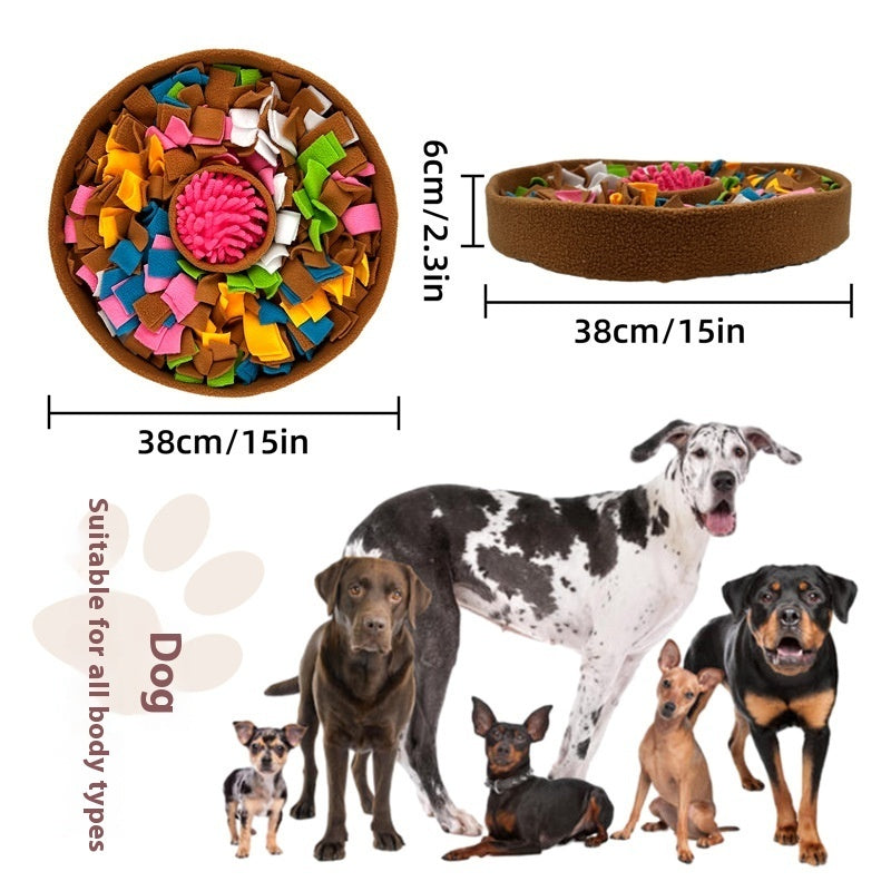 KFX-4204733 Pet Decompression Puzzle Mat for Food Hiding - Polyester, Brown and Lake Blue Options