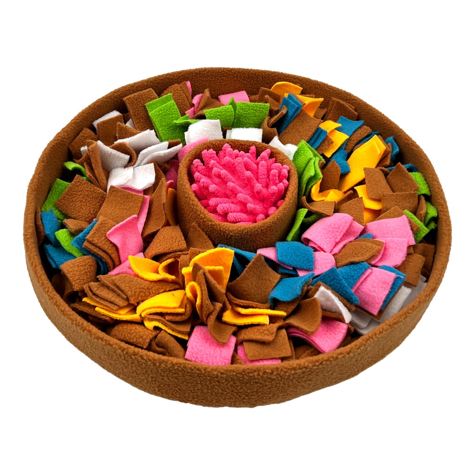 KFX-4204733 Pet Decompression Puzzle Mat for Food Hiding - Polyester, Brown and Lake Blue Options