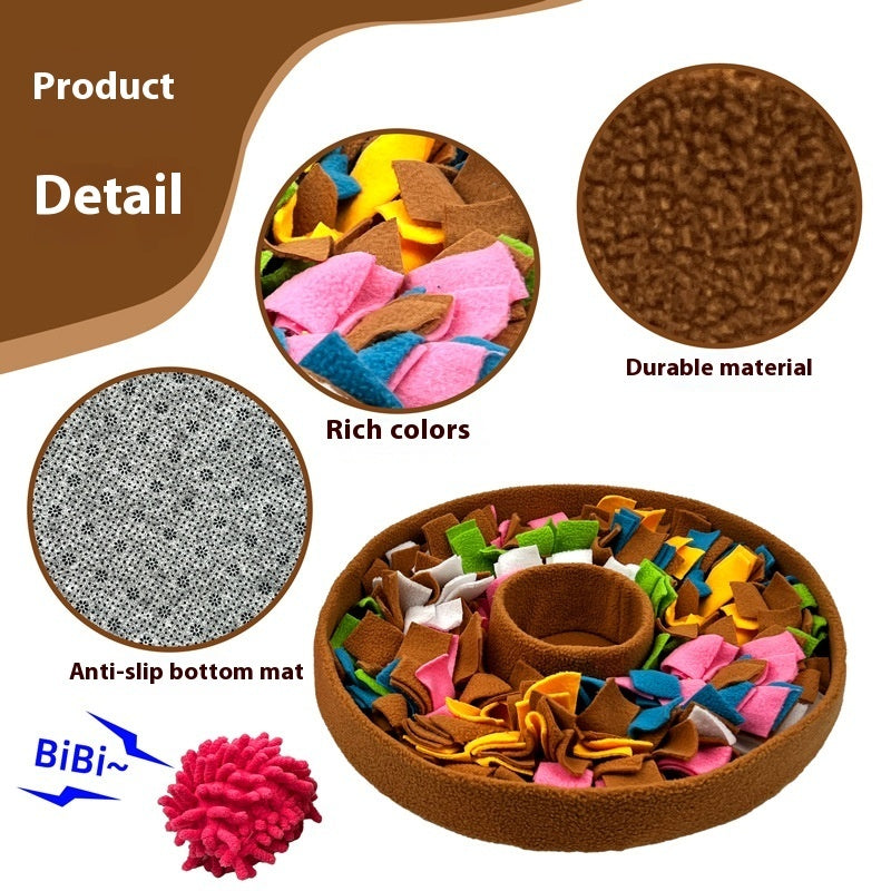 KFX-4204733 Pet Decompression Puzzle Mat for Food Hiding - Polyester, Brown and Lake Blue Options