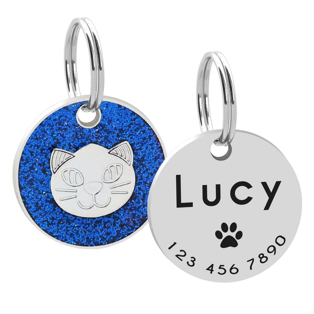 KFX-4206909 Heart-Shaped Metal Keychain for Pet Cat Lovers - 25mm Pendant