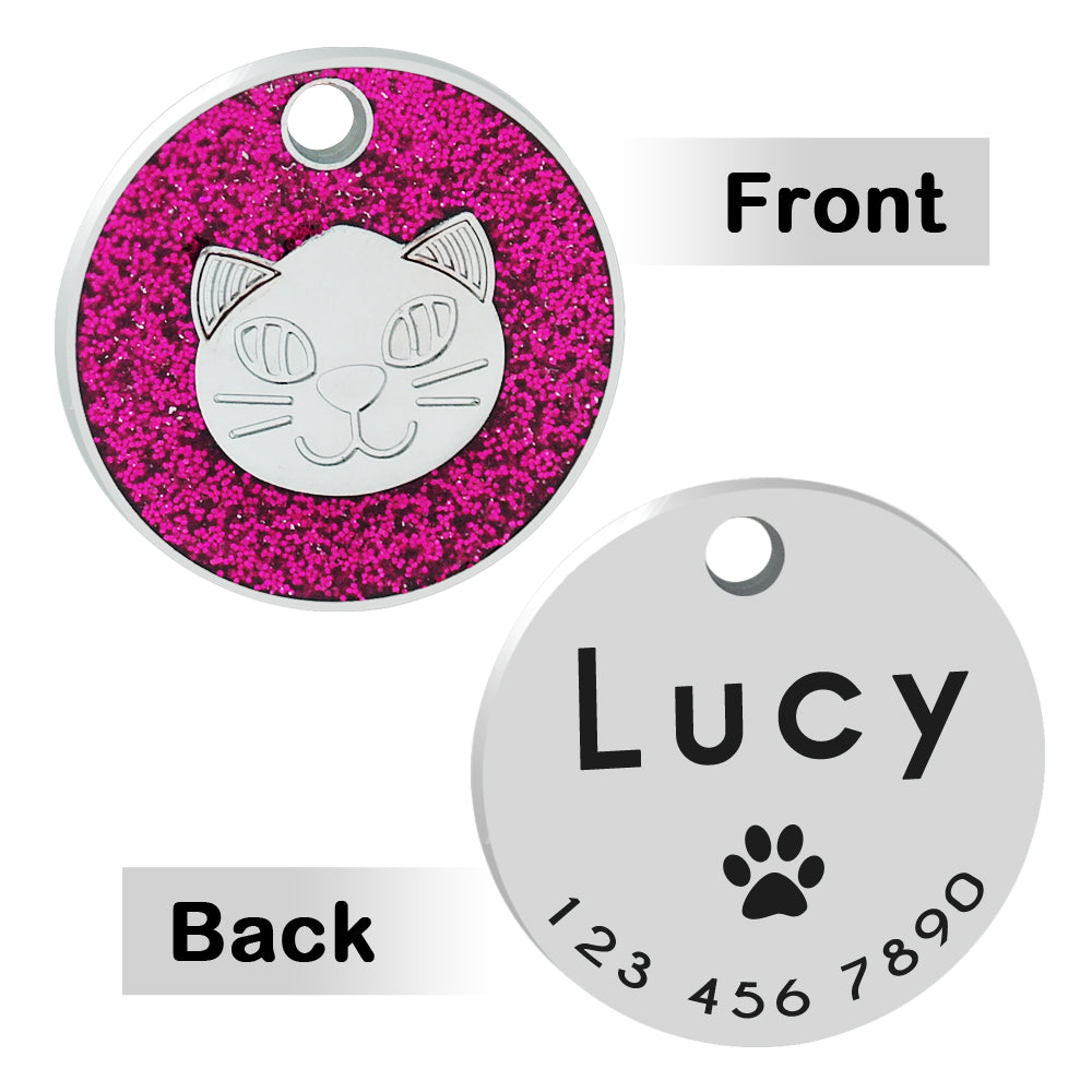 KFX-4206909 Heart-Shaped Metal Keychain for Pet Cat Lovers - 25mm Pendant