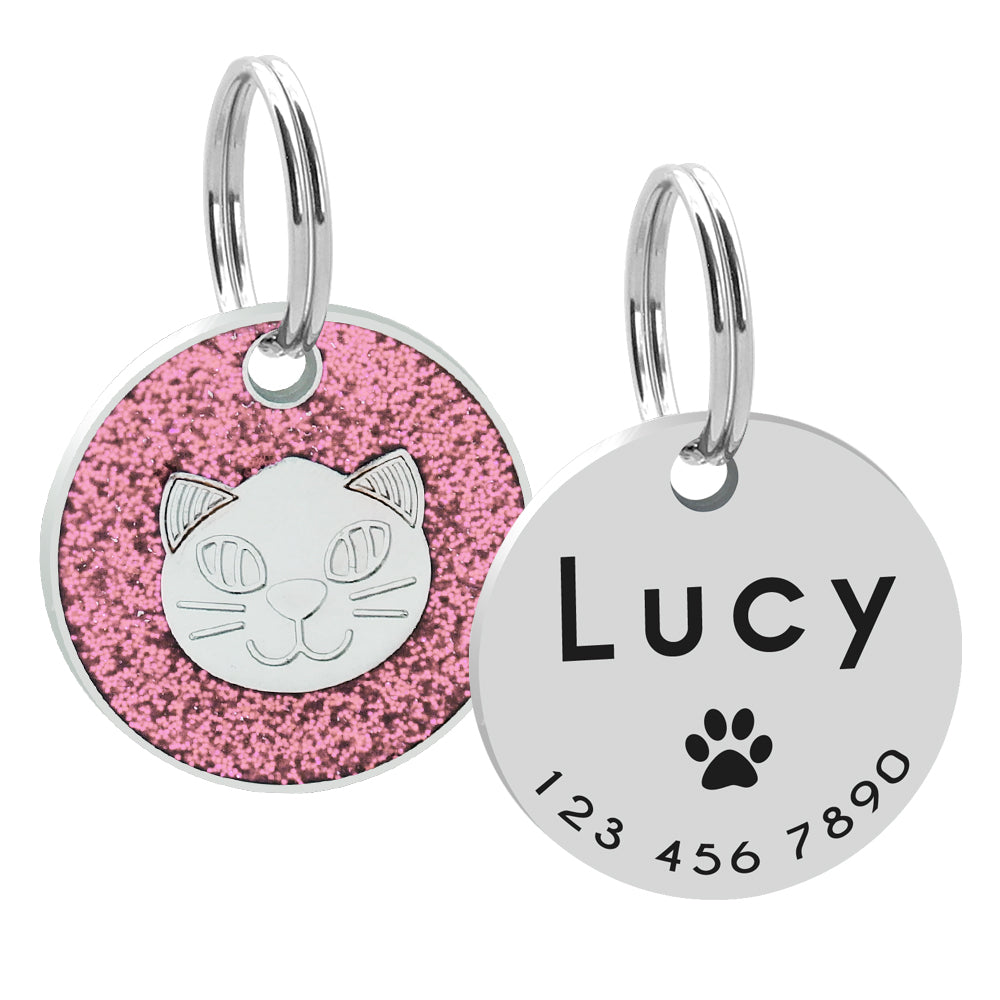 KFX-4206909 Heart-Shaped Metal Keychain for Pet Cat Lovers - 25mm Pendant