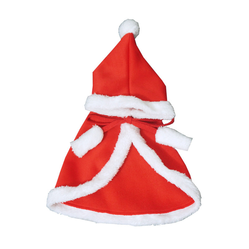 KFX-4209213 Red Pet Cloak for Cats and Small Dogs - Soft Christmas Dress for Festive Occasions