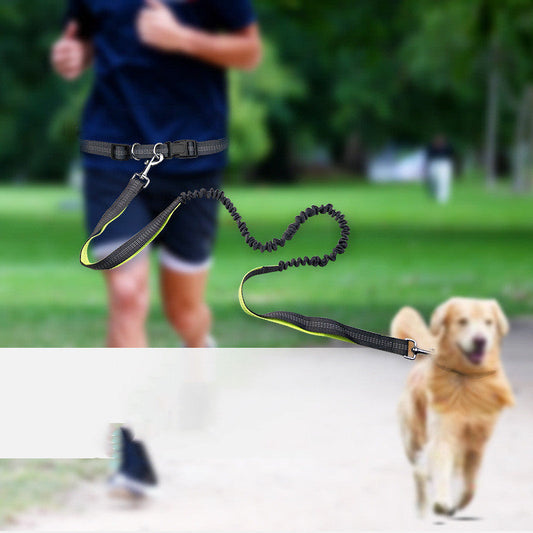 KFX-4210621 Adjustable Dog Walking Belt with Detachable Shockproof Traction Rope, 190cm Length