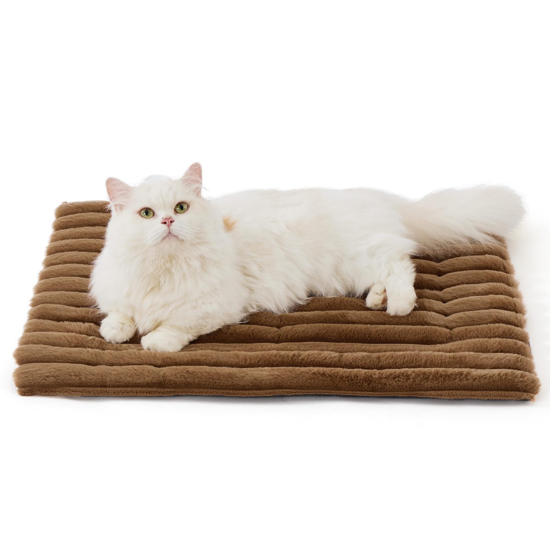 KFX-4210877 Rabbit Fur Pet Pad - Soft Cloth Mat for Dogs in Brown, Dark Gray, and White Available in Multiple Sizes