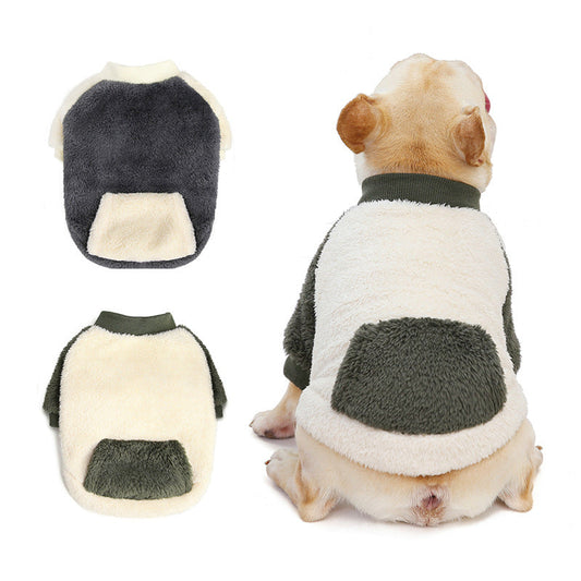 KFX-4211389 Warm Micro-Elastic Round Neck Pet Clothes with Pocket for Dogs