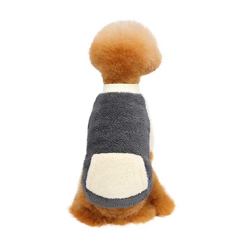 KFX-4211389 Warm Micro-Elastic Round Neck Pet Clothes with Pocket for Dogs
