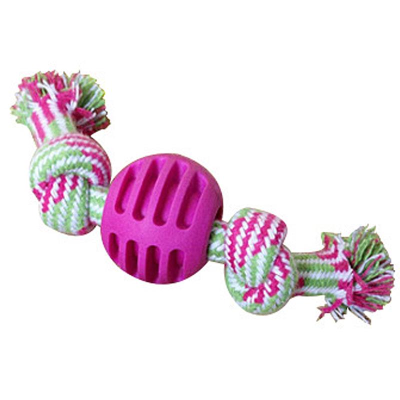 KFX-4211645 Cotton Rope Double Knot Ball Dog Toy for Tooth Cleaning and Chewing