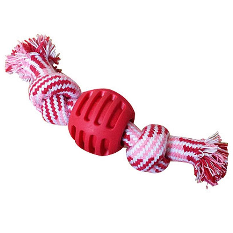 KFX-4211645 Cotton Rope Double Knot Ball Dog Toy for Tooth Cleaning and Chewing
